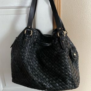 Cole haan black weaved leather